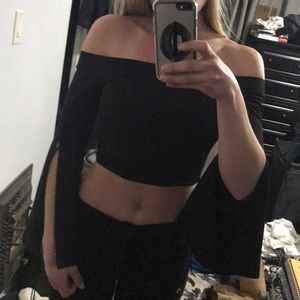 NWT black crop top